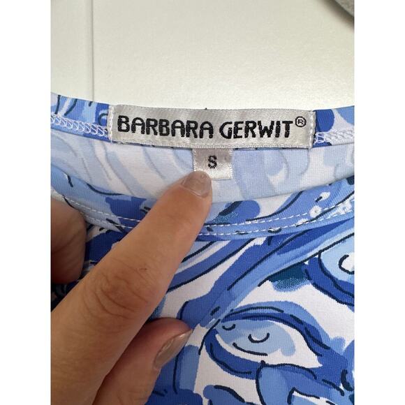 Barbara Gerwit Women's Floral Watercolor Nylon Spandex 3/4 Sleeve Top, Small,EUC - Picture 4 of 4